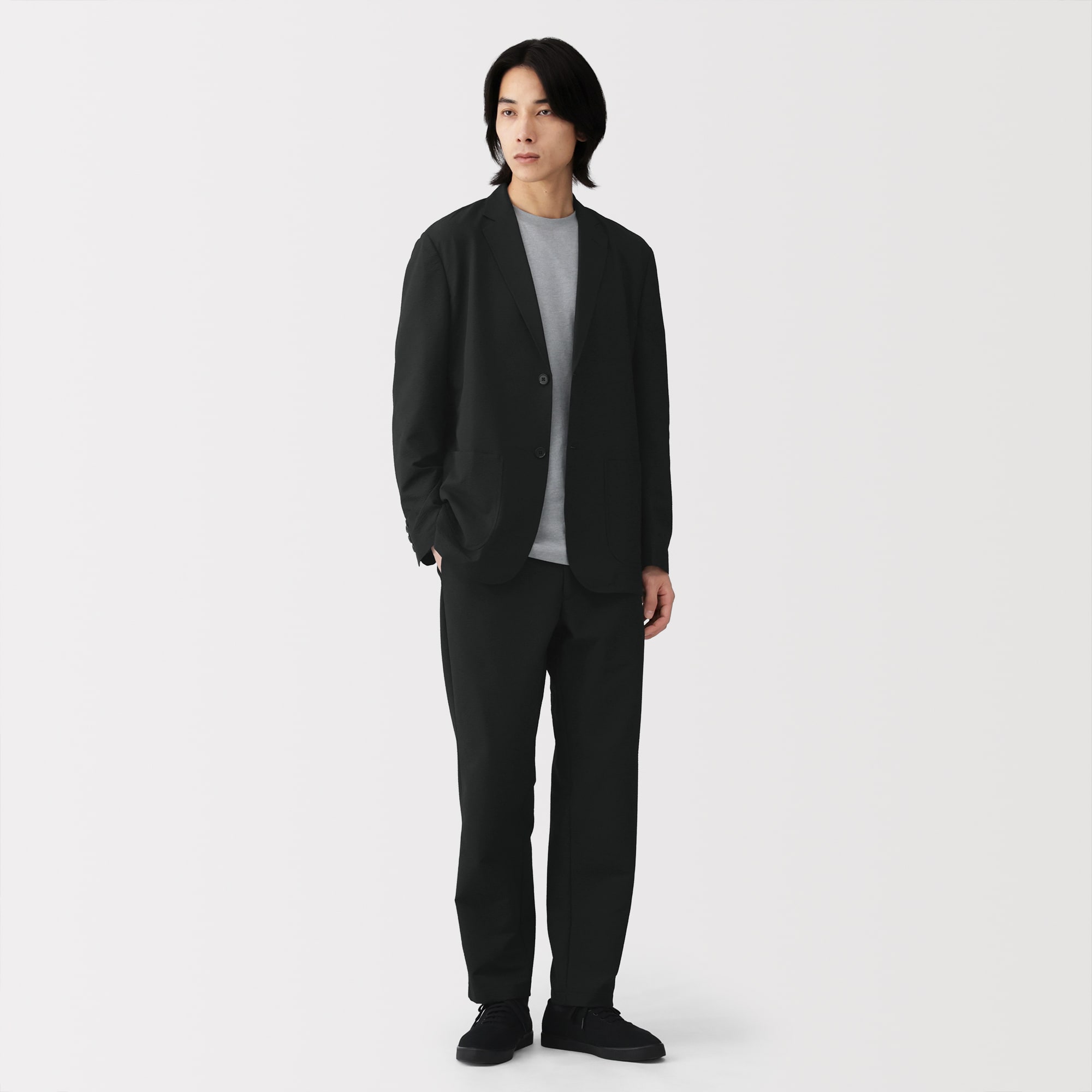 紳士 風を通すストレッチサッカーノータックパンツ | 無印良品