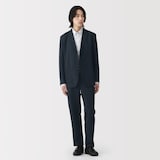 紳士　風を通すストレッチサッカーノータックパンツ