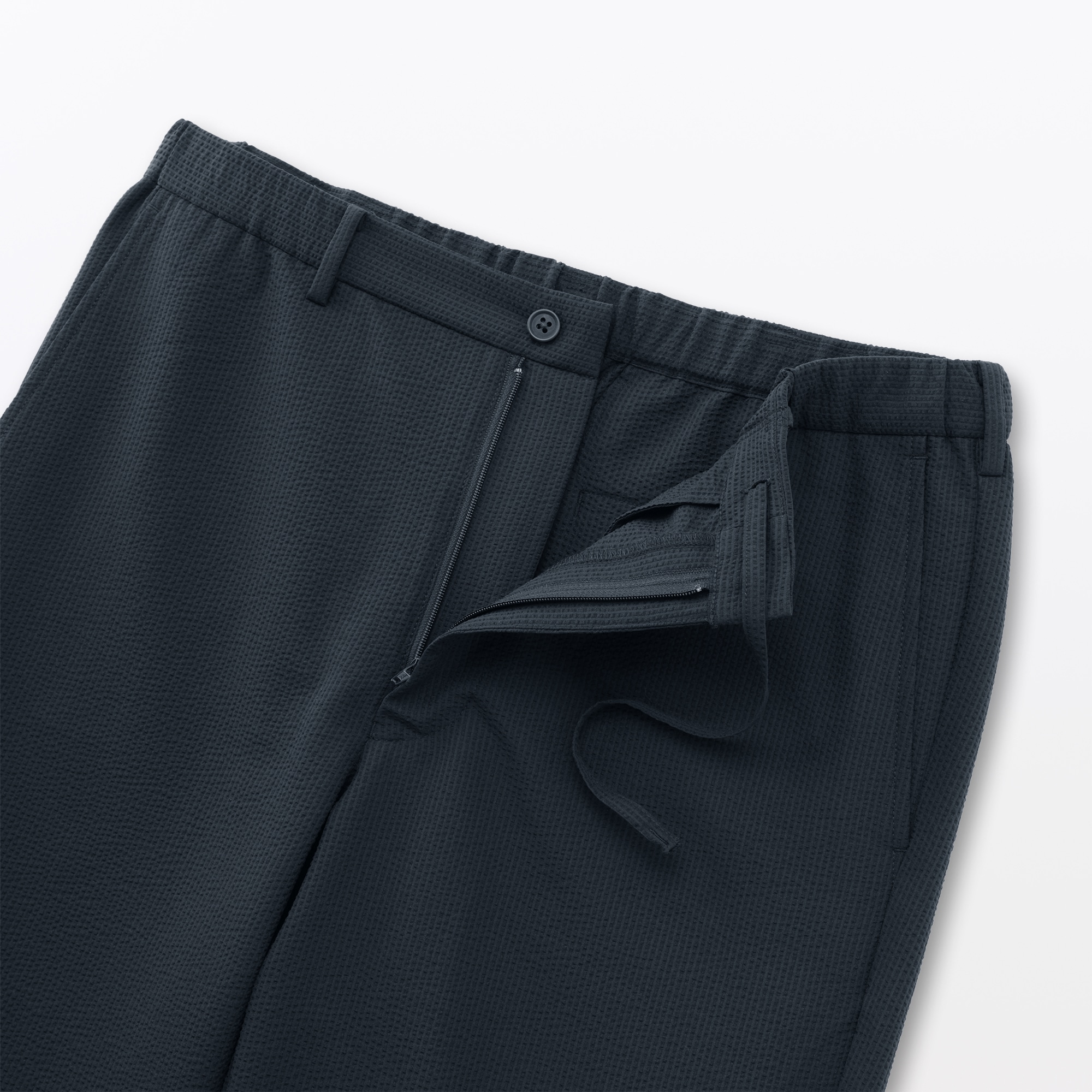 紳士　風を通すストレッチサッカーノータックパンツ