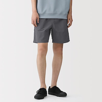 紳士　撥水ナイロンポケッタブルショートパンツ