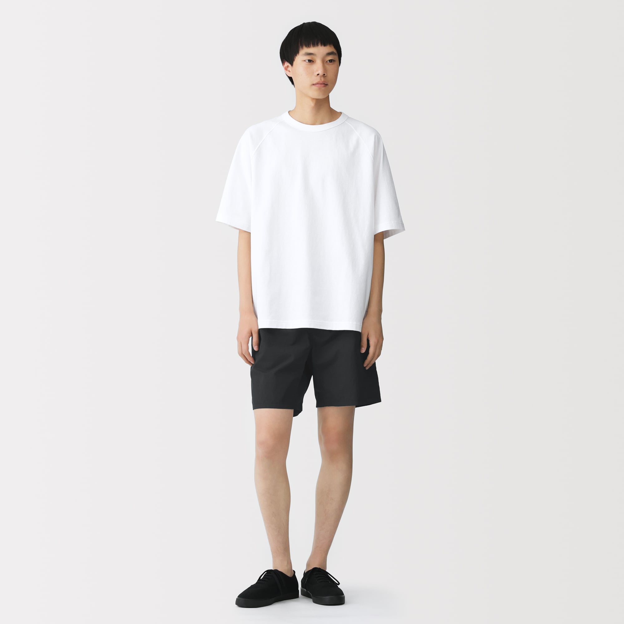 紳士　撥水ナイロンポケッタブルショートパンツ