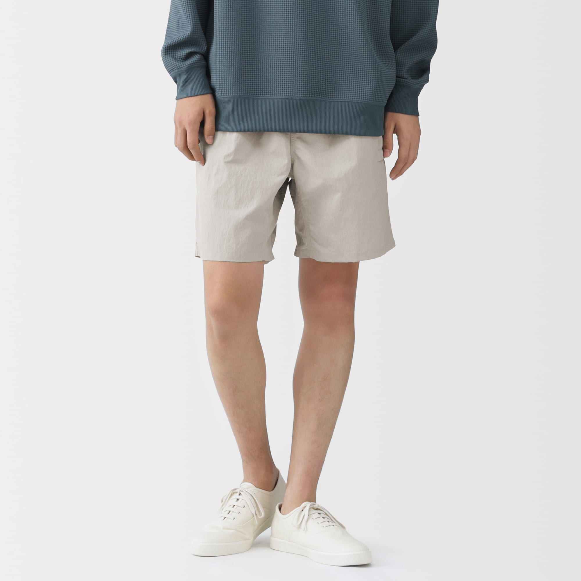 紳士　撥水ナイロンポケッタブルショートパンツ