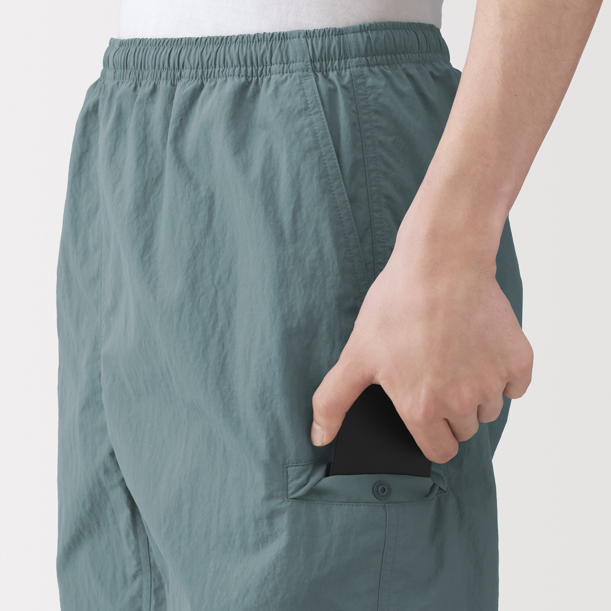 紳士 撥水ナイロンポケッタブルショートパンツ | 無印良品