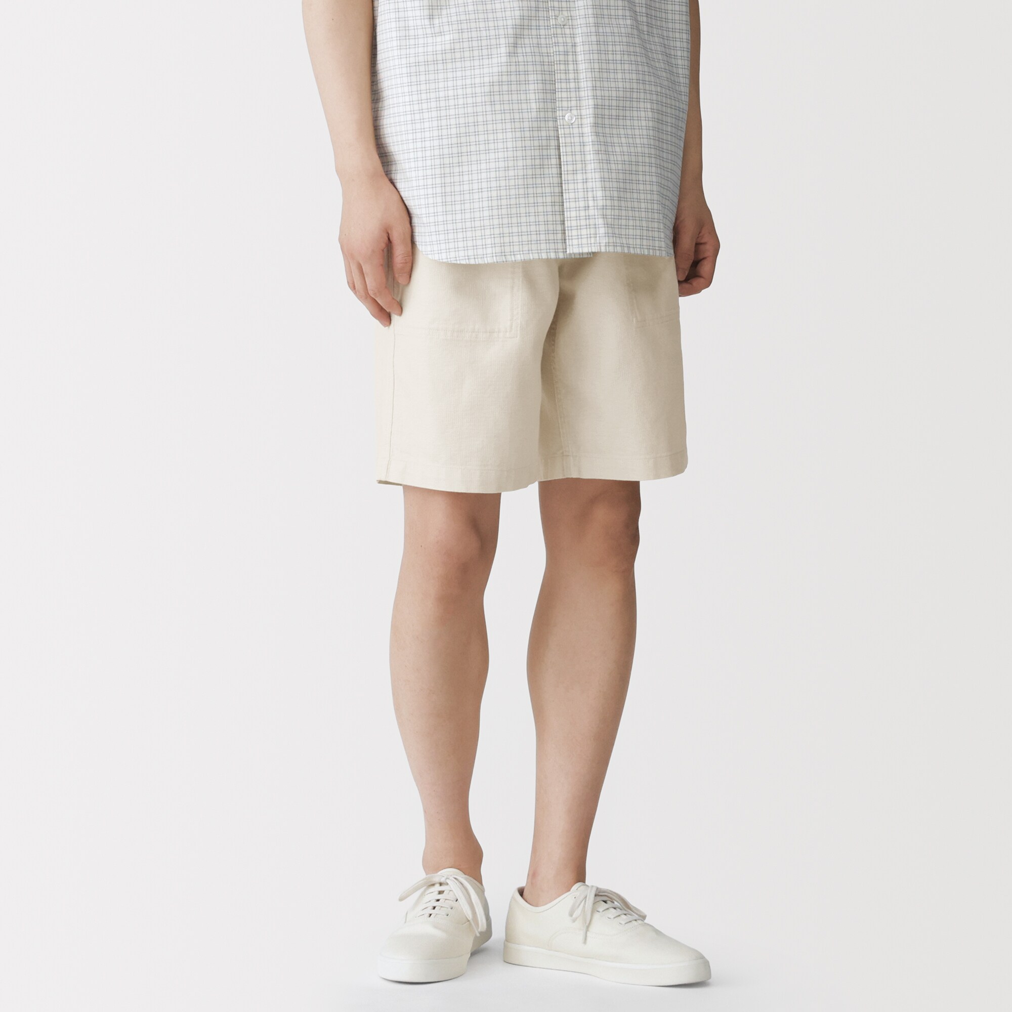 紳士　ジュート混ショートパンツ