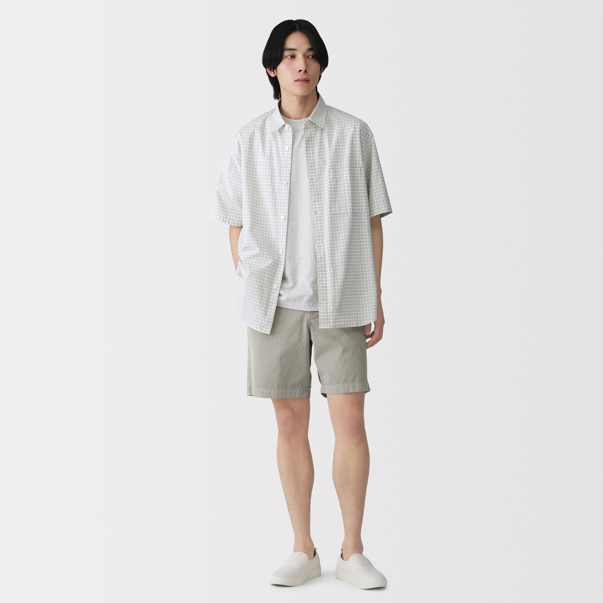 紳士　製品染めショートパンツ
