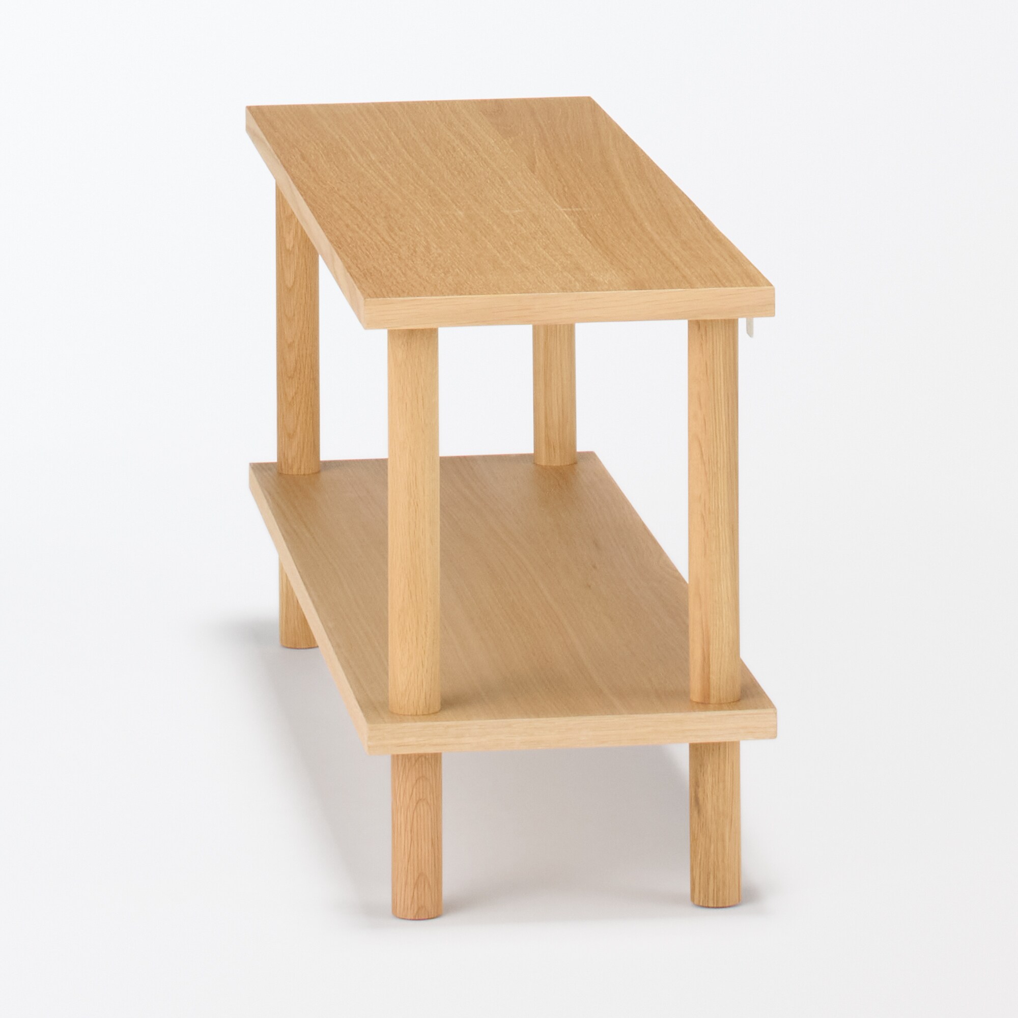 手軽に組み立てられる木製シェルフ 棚2段 オーク材突板 | 無印良品