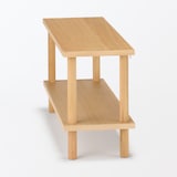 手軽に組み立てられる木製シェルフ　棚２段　オーク材突板