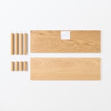 手軽に組み立てられる木製シェルフ　棚２段　オーク材突板