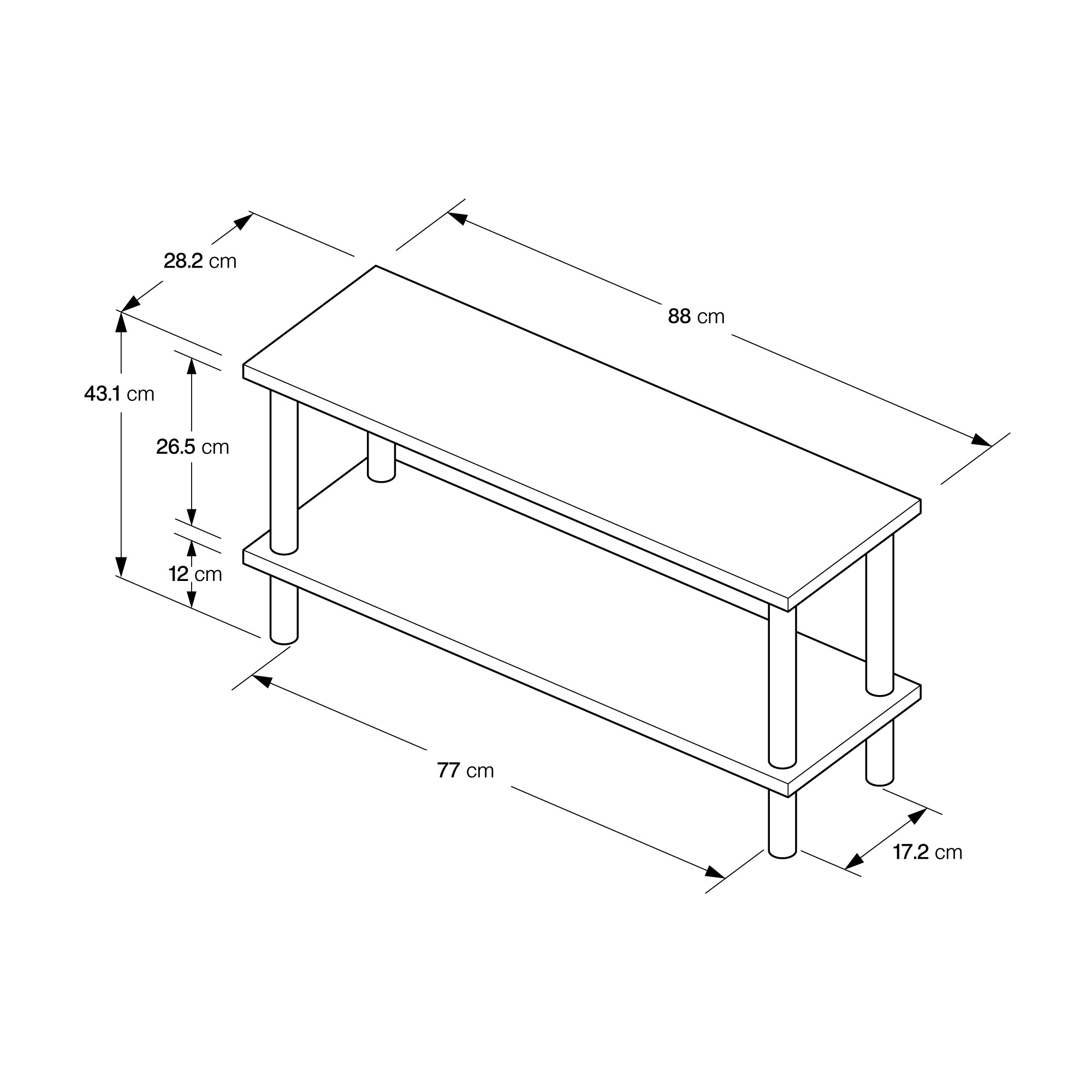 手軽に組み立てられる木製シェルフ 棚2段 オーク材突板 | 無印良品