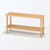 手軽に組み立てられる木製シェルフ　棚２段　オーク材突板