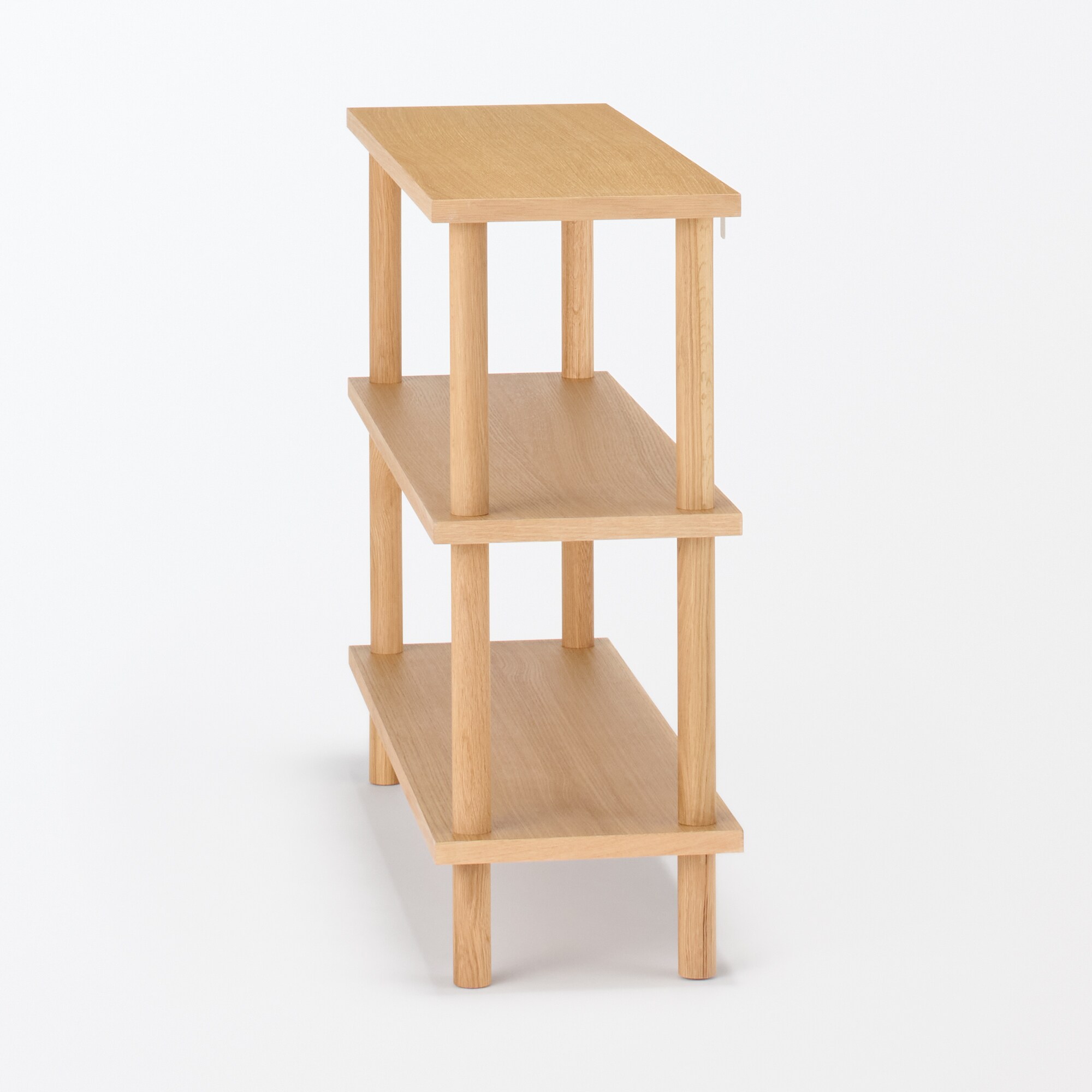 手軽に組み立てられる木製シェルフ 棚3段 オーク材突板 | 無印良品