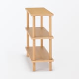 手軽に組み立てられる木製シェルフ　棚３段　オーク材突板