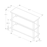 手軽に組み立てられる木製シェルフ　棚３段　オーク材突板