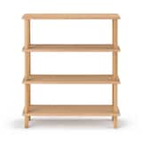 手軽に組み立てられる木製シェルフ　棚４段　オーク材突板