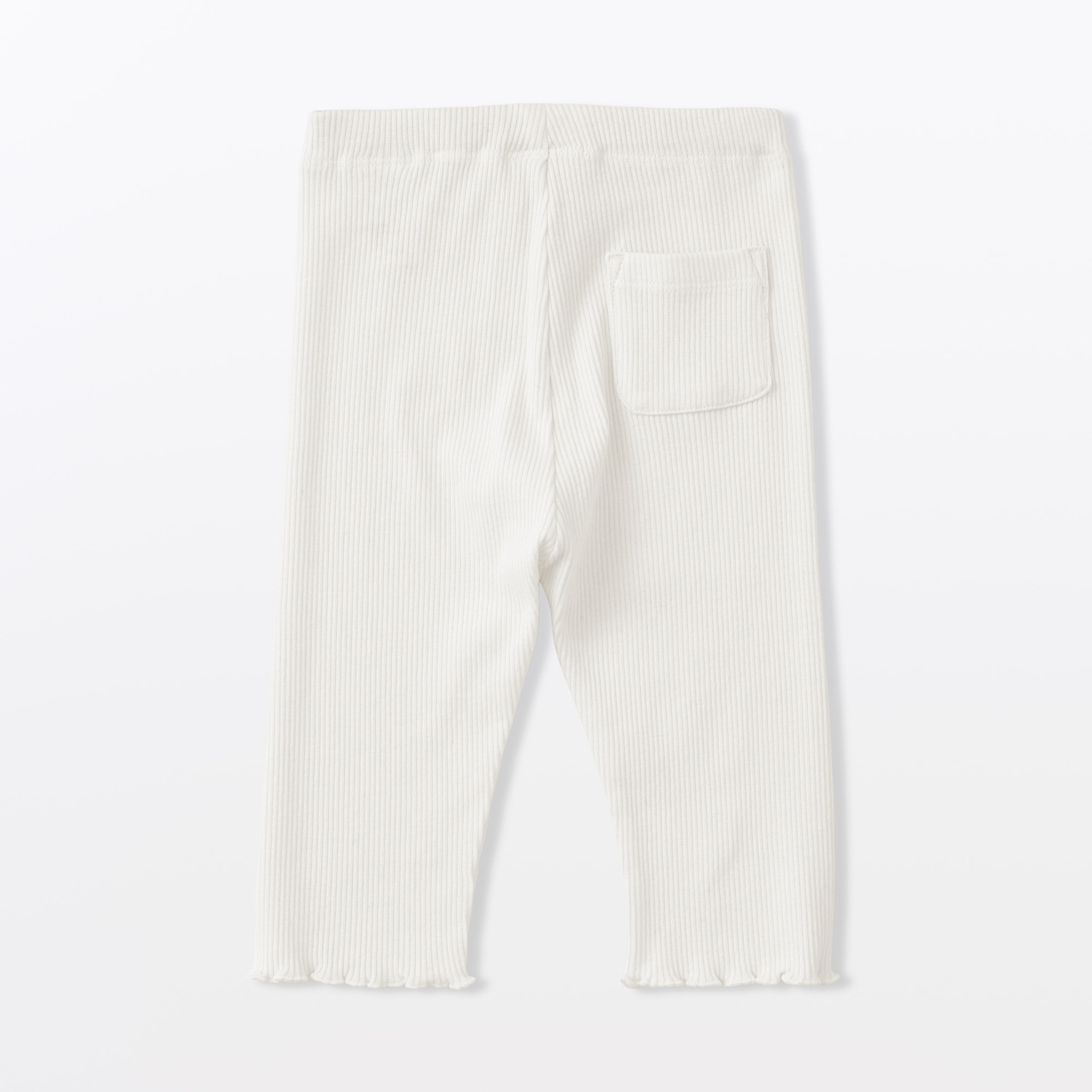 ベビー　おなかすっぽりストレッチ裾メロウ七分丈リブレギンス