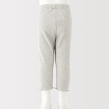 ベビー　おなかすっぽりストレッチ裾メロウ七分丈リブレギンス