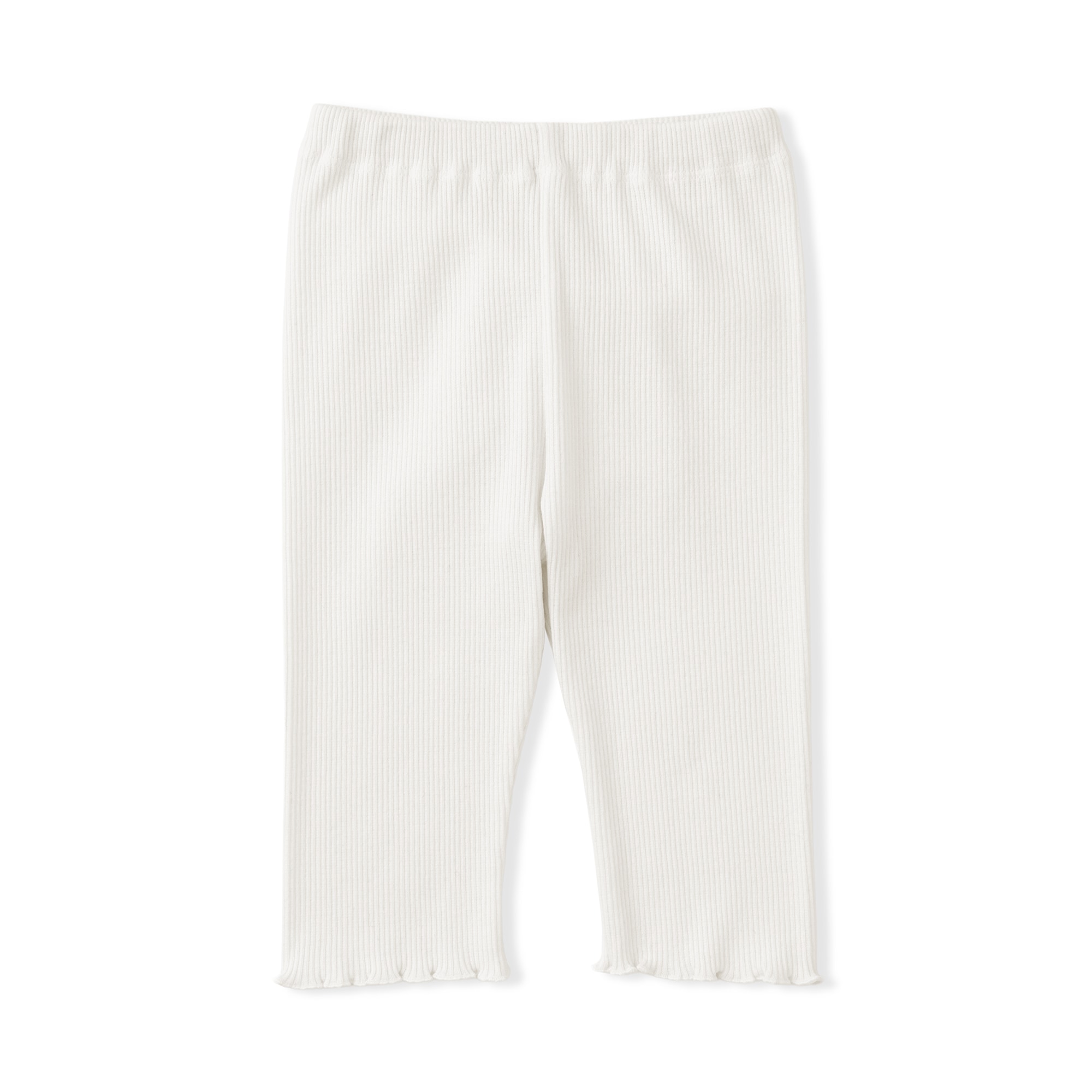 ベビー　おなかすっぽりストレッチ裾メロウ七分丈リブレギンス