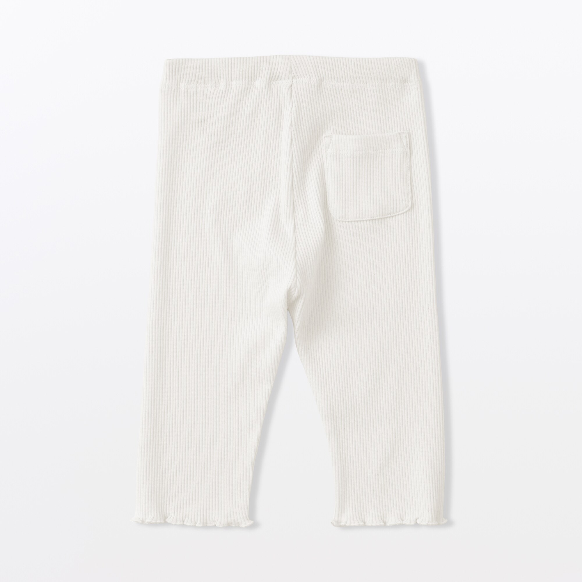 ベビー　おなかすっぽりストレッチ裾メロウ七分丈リブレギンス