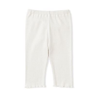 ベビー　おなかすっぽりストレッチ裾メロウ七分丈リブレギンス