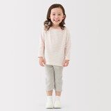 ベビー　おなかすっぽりストレッチ裾メロウ七分丈リブレギンス