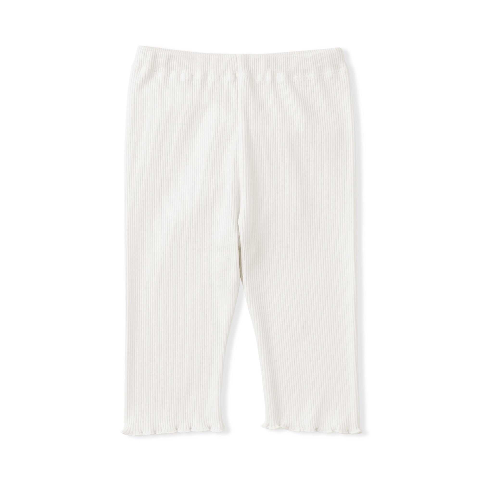 ベビー　おなかすっぽりストレッチ裾メロウ七分丈リブレギンス