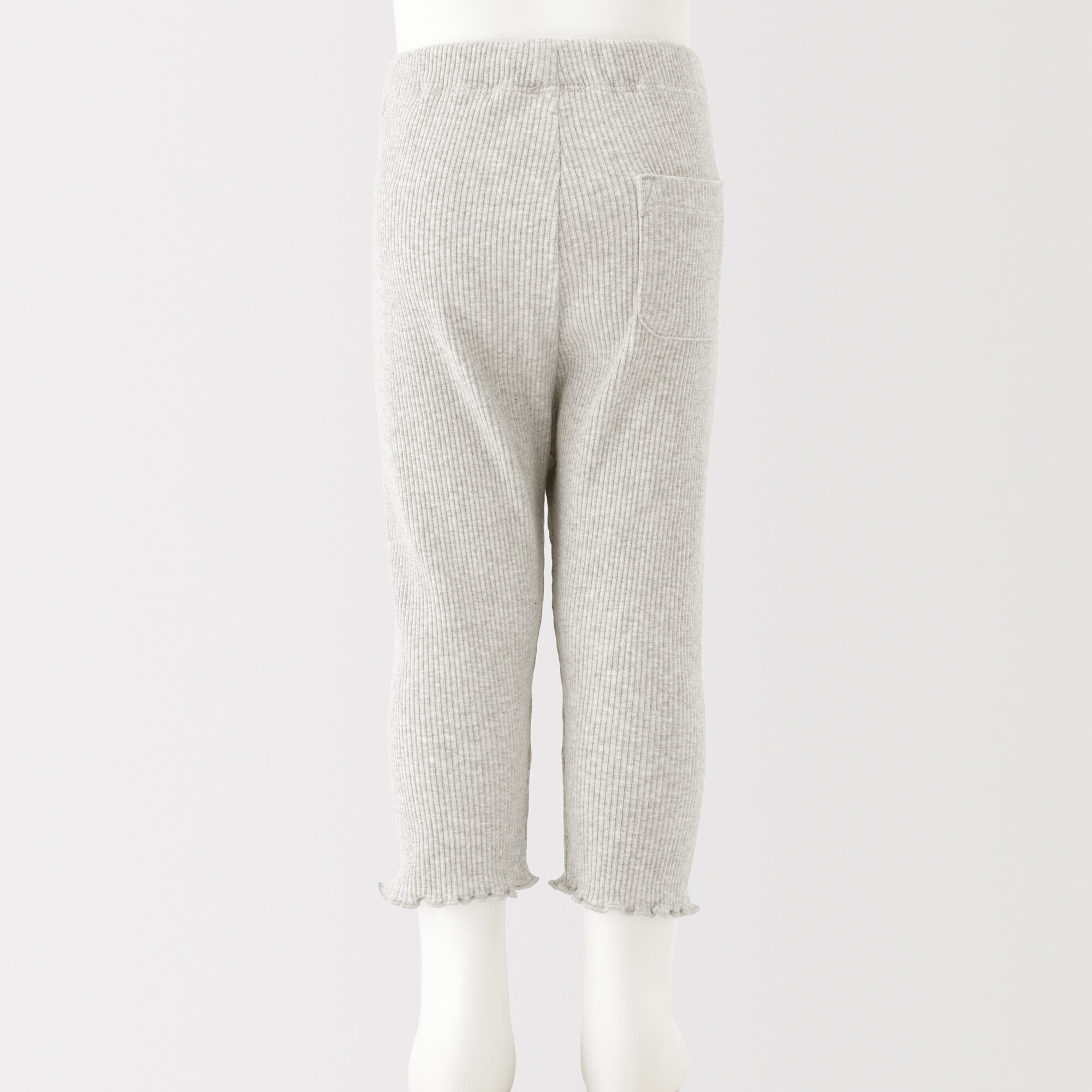 ベビー　おなかすっぽりストレッチ裾メロウ七分丈リブレギンス