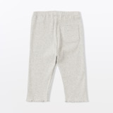 ベビー　おなかすっぽりストレッチ裾メロウ七分丈リブレギンス