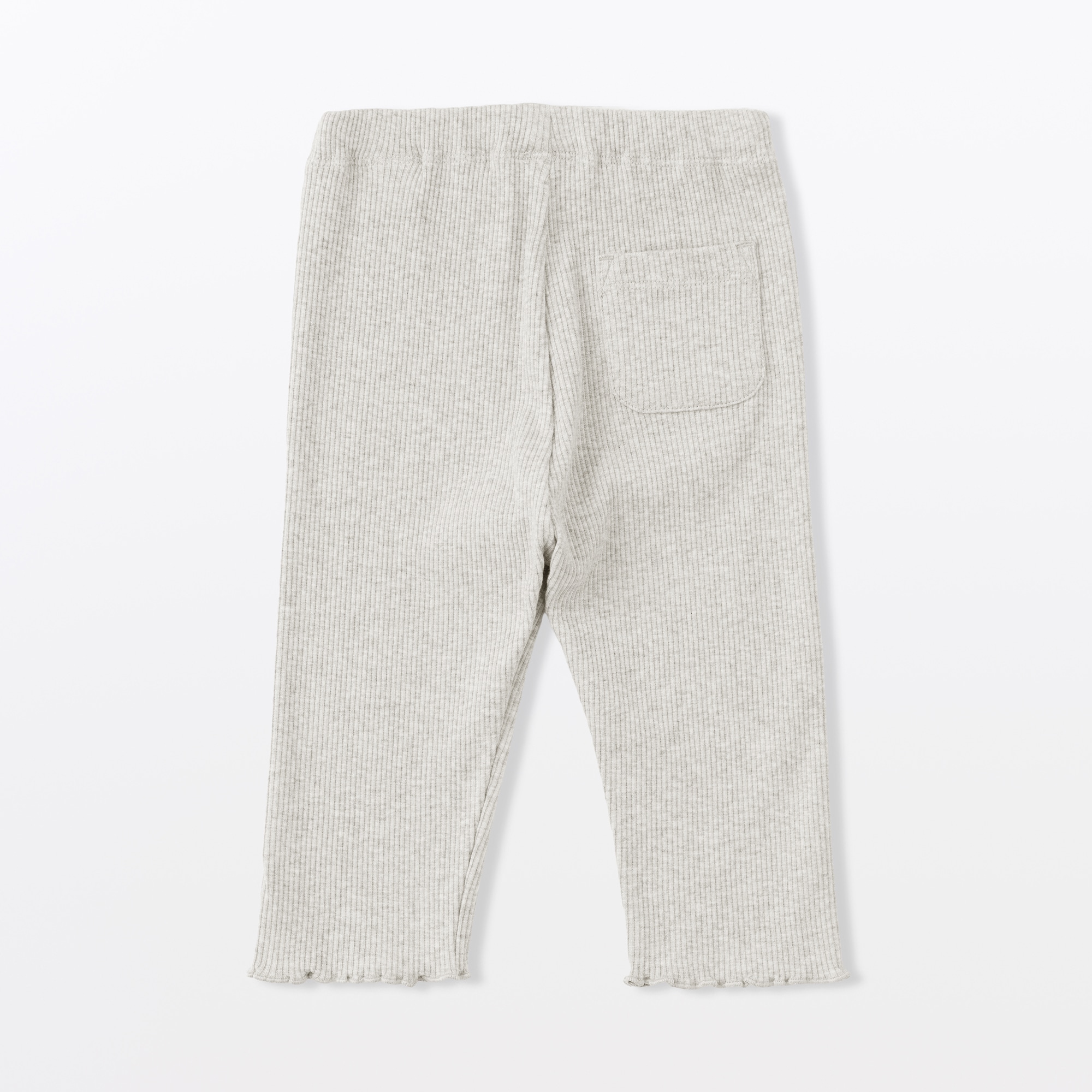 ベビー　おなかすっぽりストレッチ裾メロウ七分丈リブレギンス