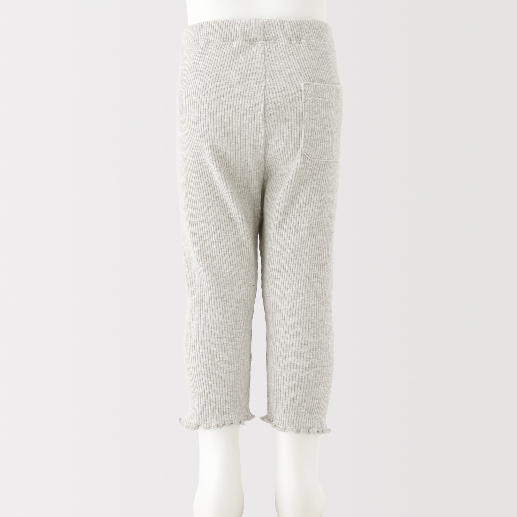 ベビー　おなかすっぽりストレッチ裾メロウ七分丈リブレギンス