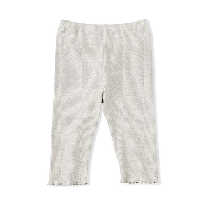 【２月下旬発売予定】ベビー　おなかすっぽりストレッチ裾メロウ七分丈リブレギンス