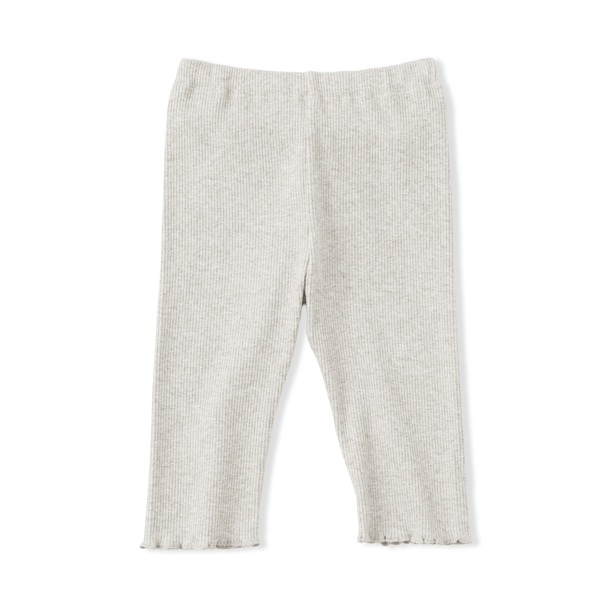 ベビー　おなかすっぽりストレッチ裾メロウ七分丈リブレギンス