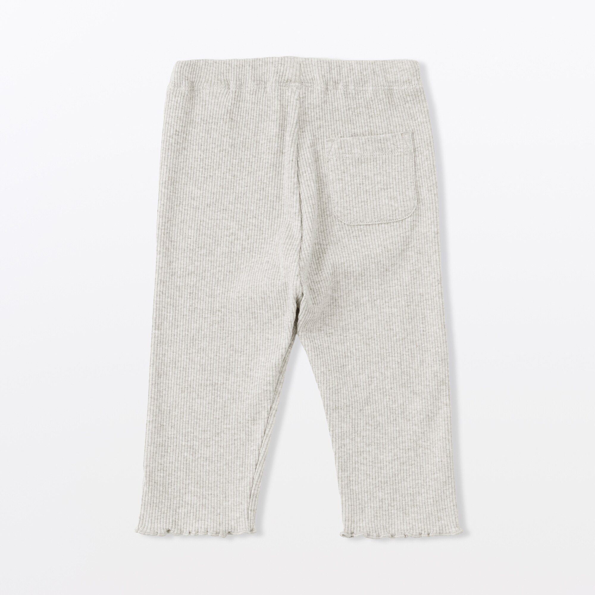 ベビー　おなかすっぽりストレッチ裾メロウ七分丈リブレギンス