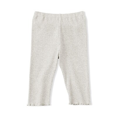 ベビー　おなかすっぽりストレッチ裾メロウ七分丈リブレギンス