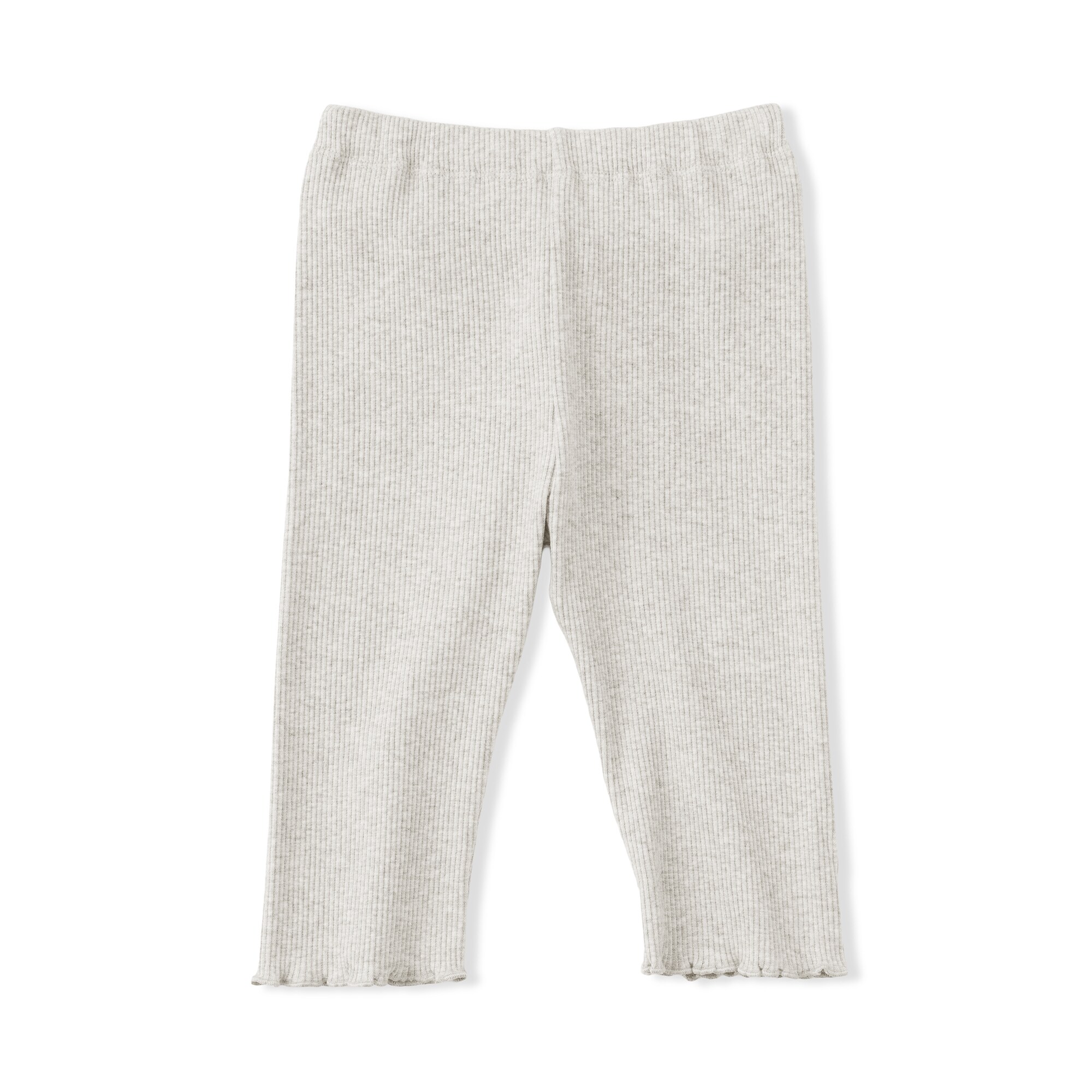 ベビー　おなかすっぽりストレッチ裾メロウ七分丈リブレギンス