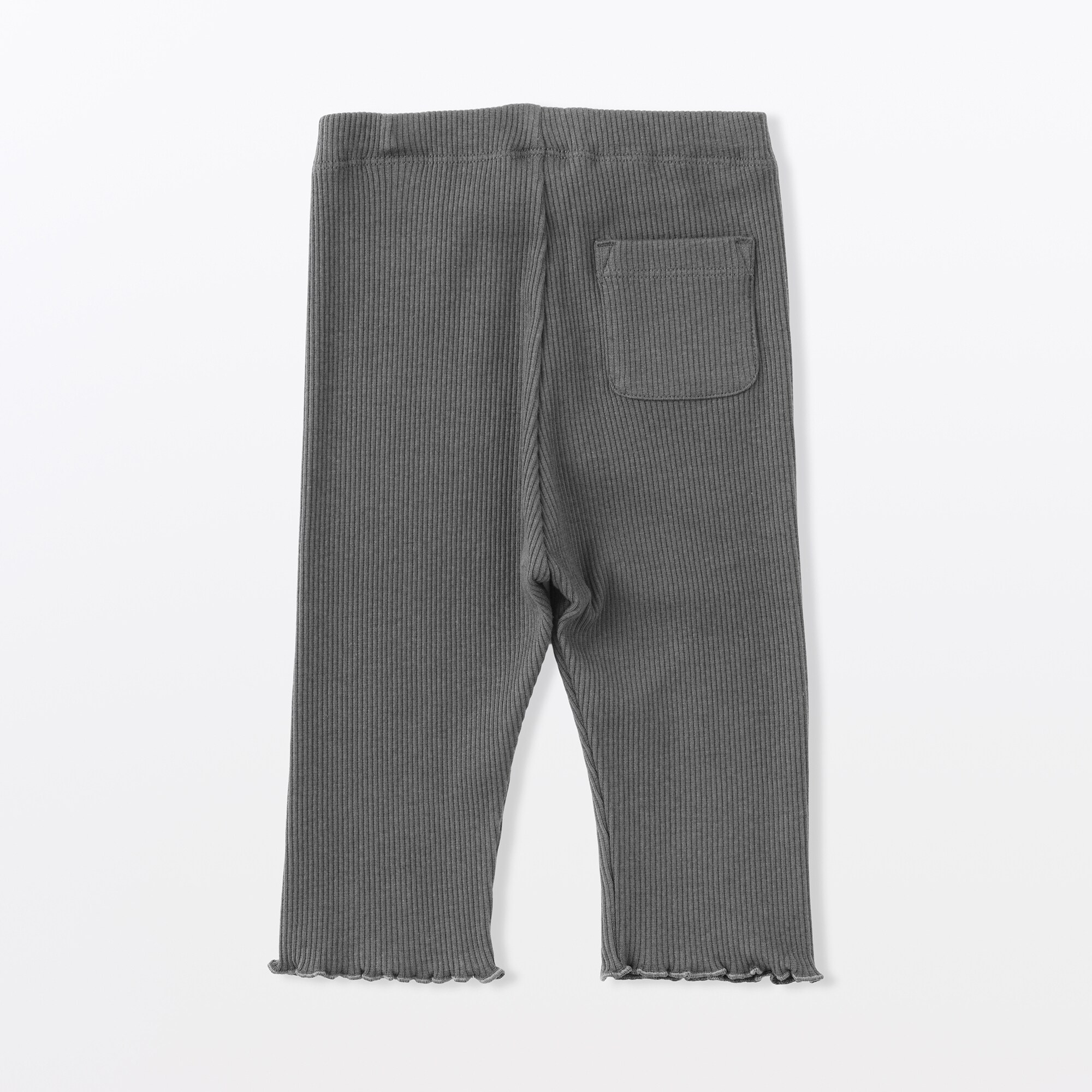 ベビー　おなかすっぽりストレッチ裾メロウ七分丈リブレギンス