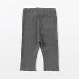 ベビー　おなかすっぽりストレッチ裾メロウ七分丈リブレギンス