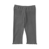 ベビー　おなかすっぽりストレッチ裾メロウ七分丈リブレギンス