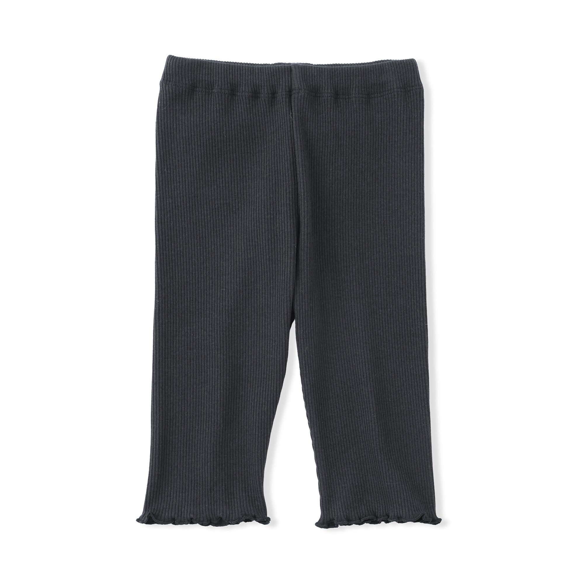 ベビー　おなかすっぽりストレッチ裾メロウ七分丈リブレギンス