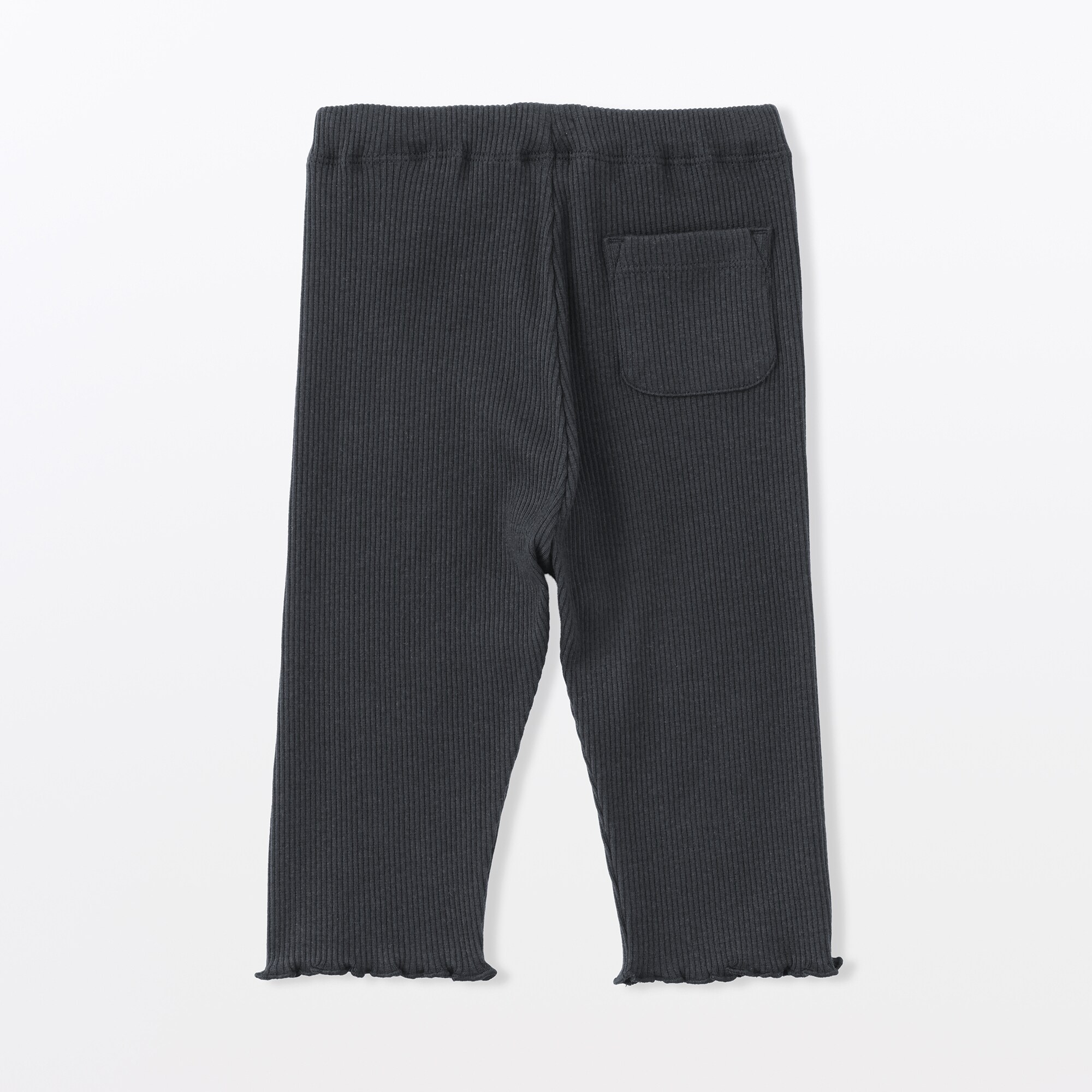 ベビー　おなかすっぽりストレッチ裾メロウ七分丈リブレギンス