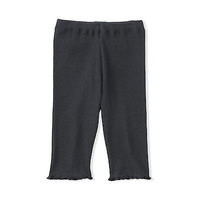 ベビー　おなかすっぽりストレッチ裾メロウ七分丈リブレギンス