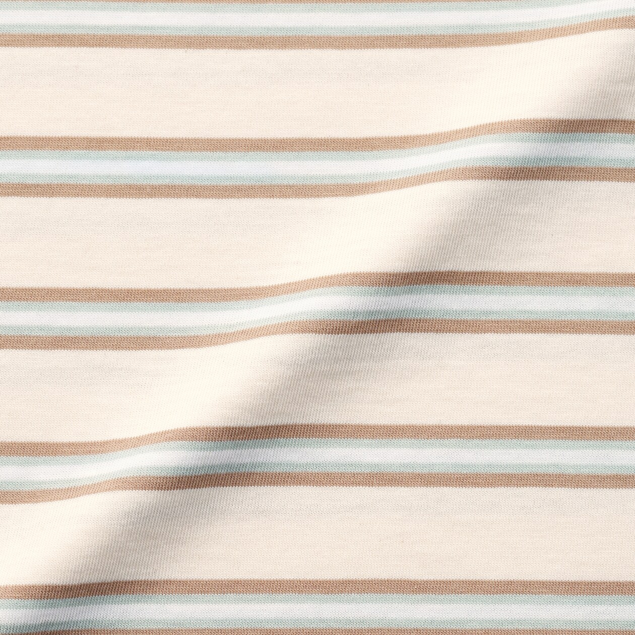 キッズ　綿天竺編みクルーネック長袖Ｔシャツ　ボーダー