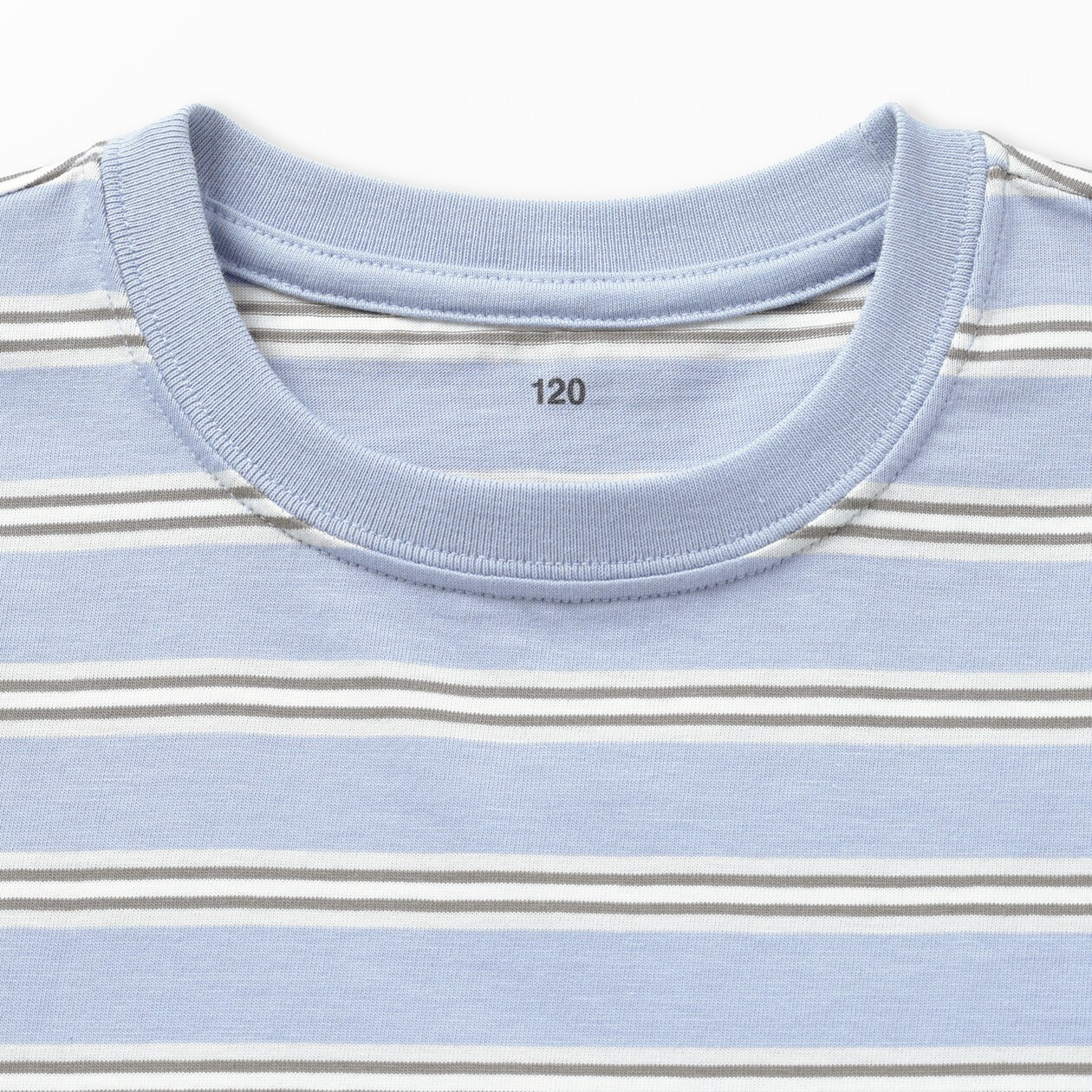 キッズ　綿天竺編みクルーネック長袖Ｔシャツ　ボーダー