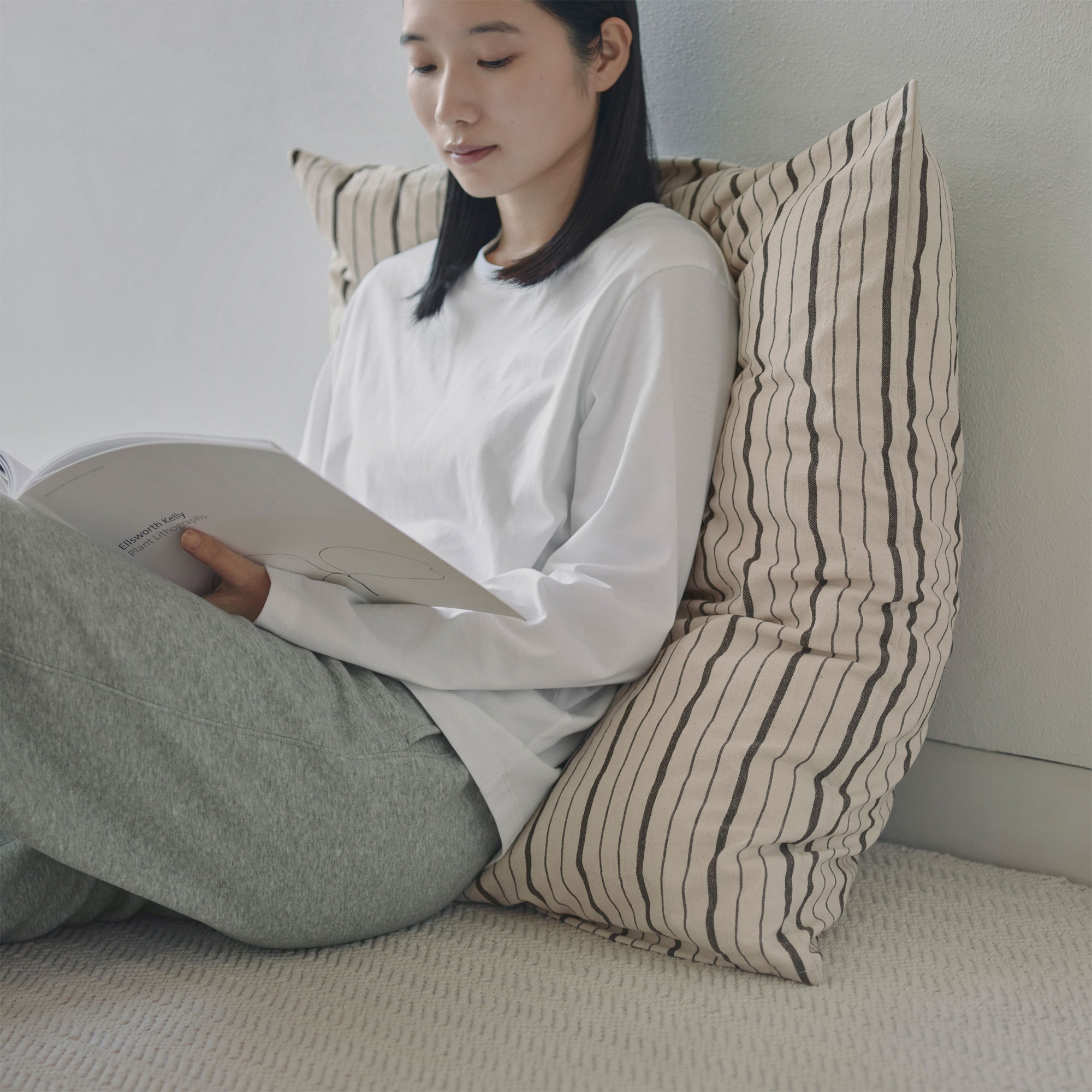 綿洗いざらし大判クッション