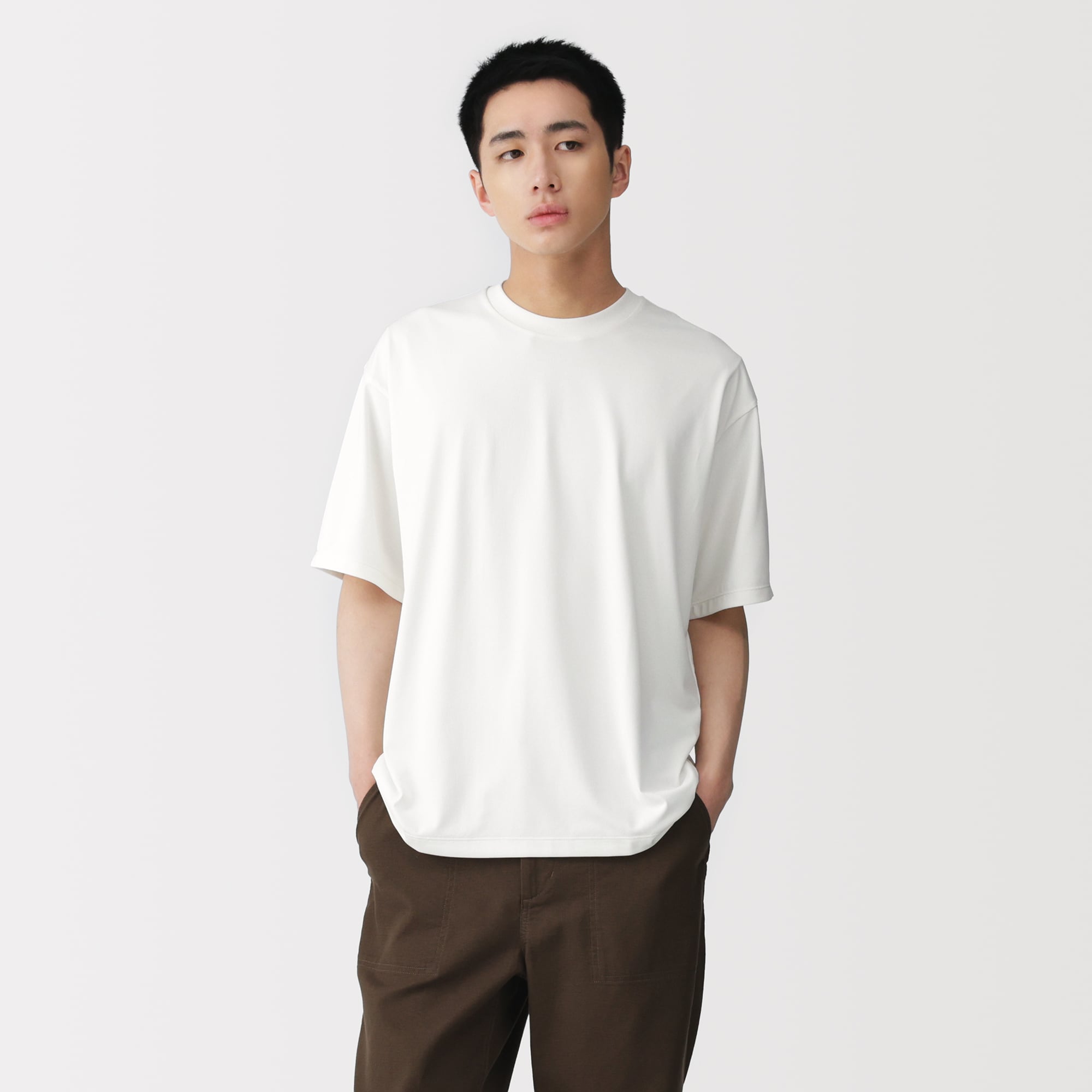紳士 UVカット乾きやすいクルーネック半袖Tシャツ | 無印良品