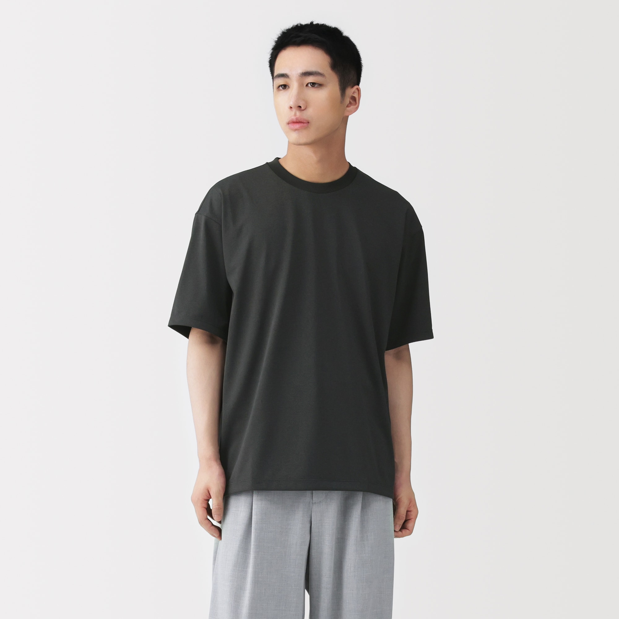 紳士 UVカット乾きやすいクルーネック半袖Tシャツ | 無印良品