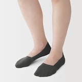 婦人　つま先に縫い目のない　深履きフットカバー（かかと滑り止め付き）