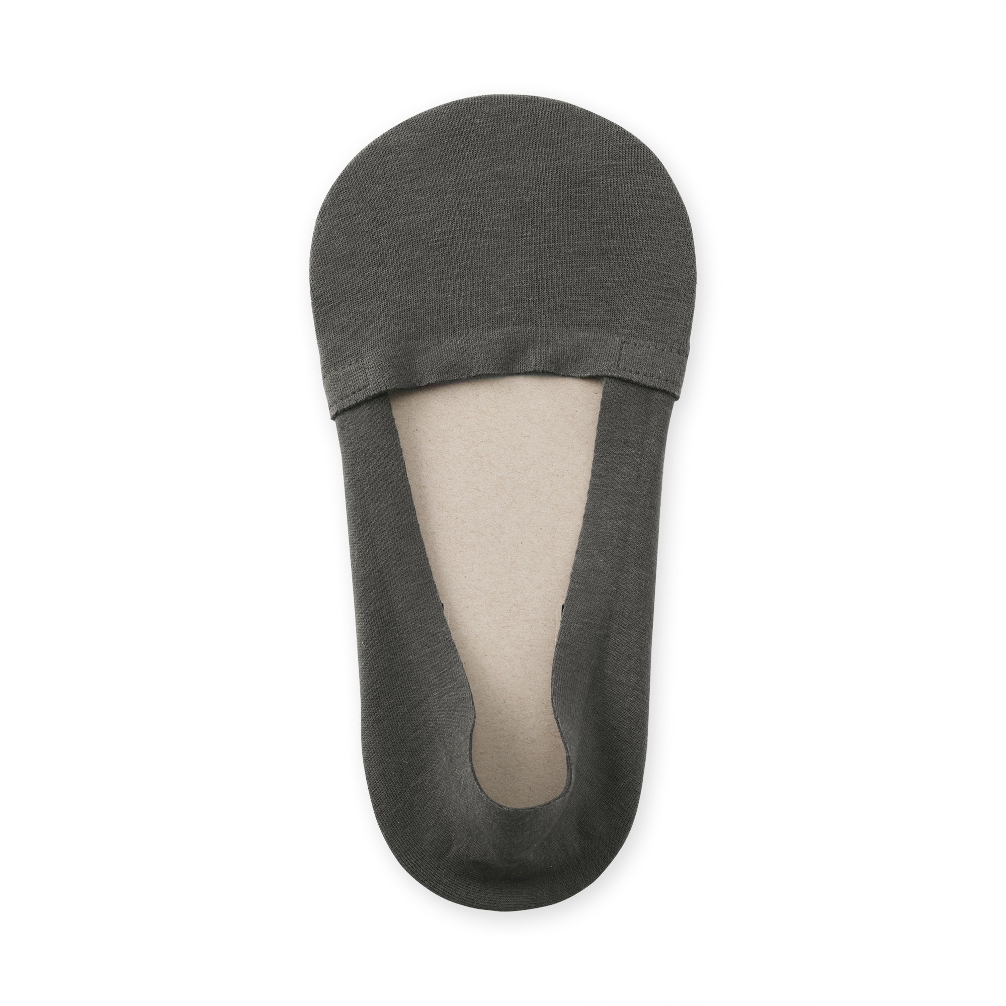 婦人　つま先に縫い目のない　深履きフットカバー（かかと滑り止め付き）