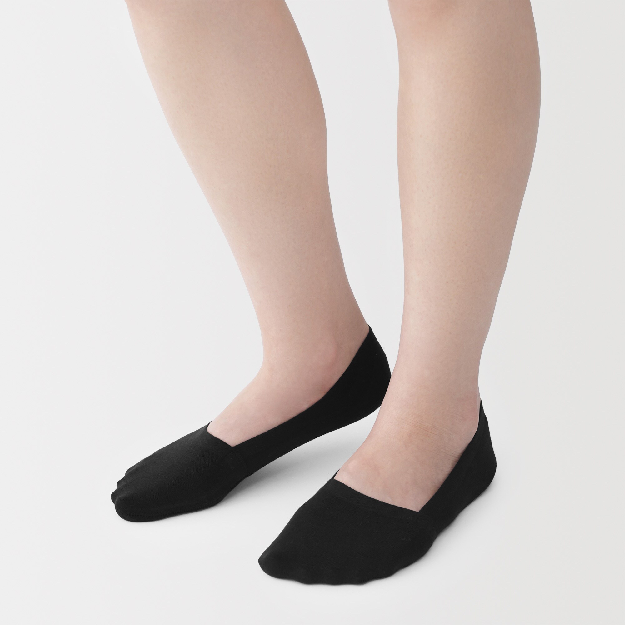 婦人　つま先に縫い目のない　深履きフットカバー（かかと滑り止め付き）