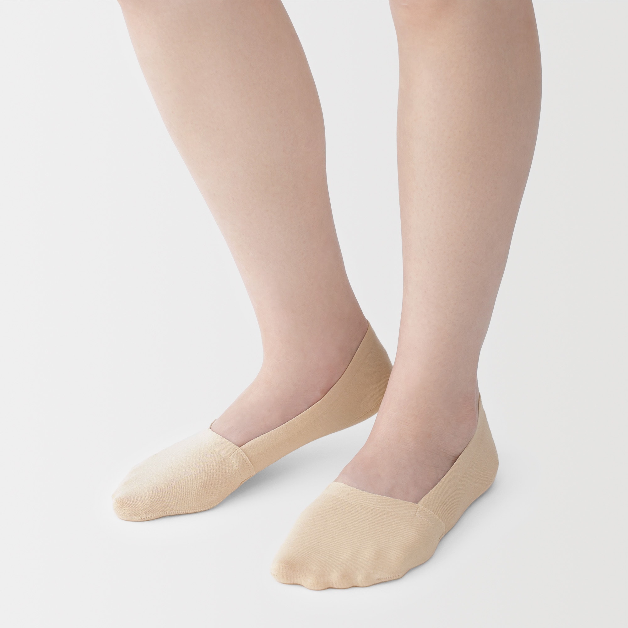 婦人　つま先に縫い目のない　深履きフットカバー（かかと滑り止め付き）