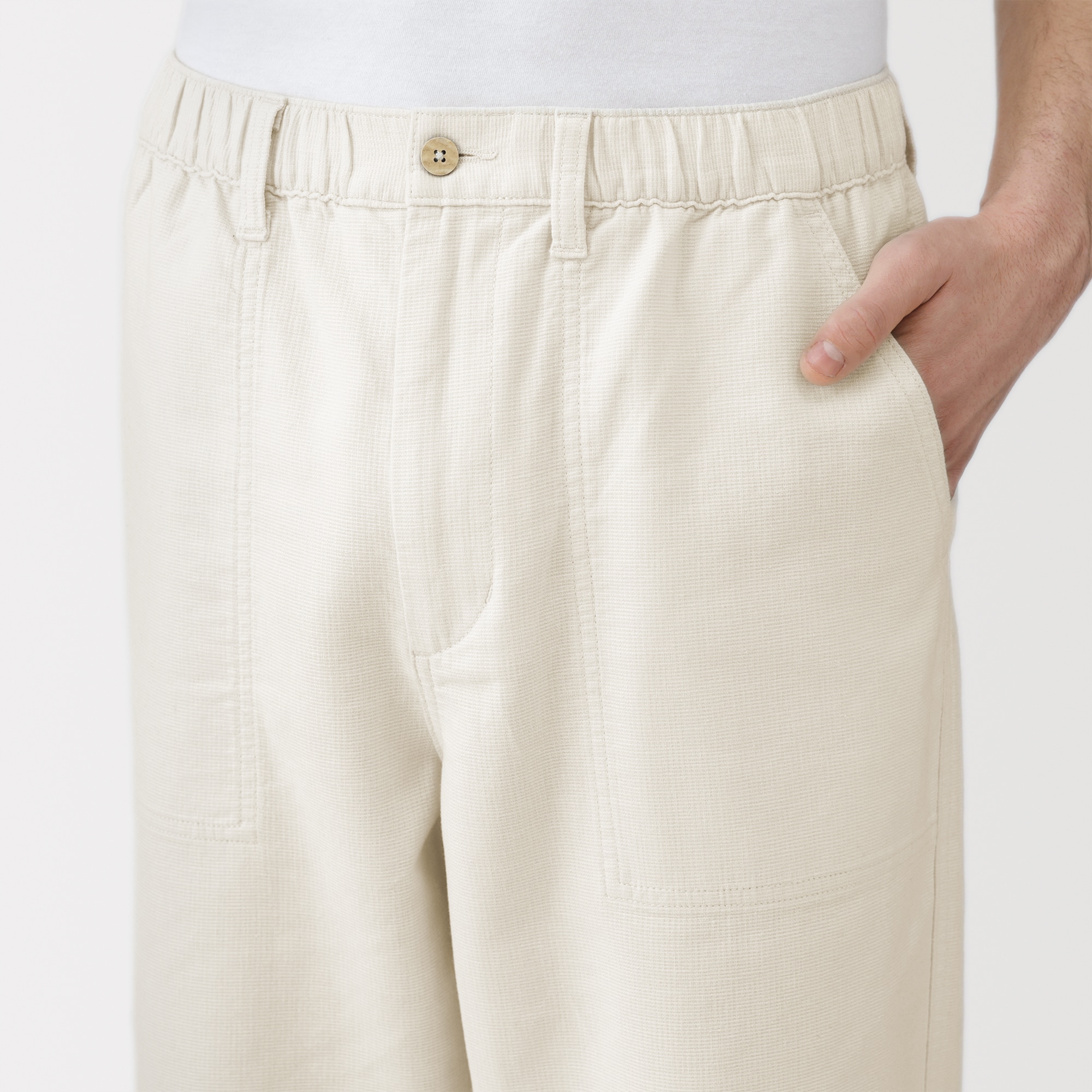 紳士　ジュート混ベイカーパンツ